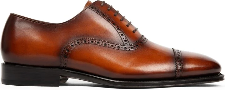 Anthony Veer Men's Windsor Broque Cap Toe Leather Oxford Dress Shoes - Image 7