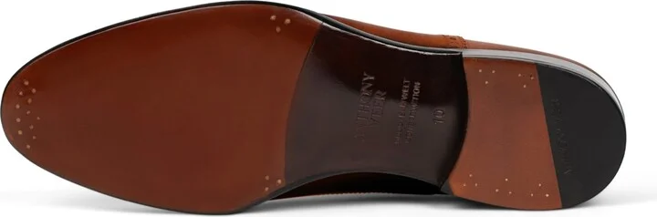 Anthony Veer Men's Windsor Broque Cap Toe Leather Oxford Dress Shoes - Image 9