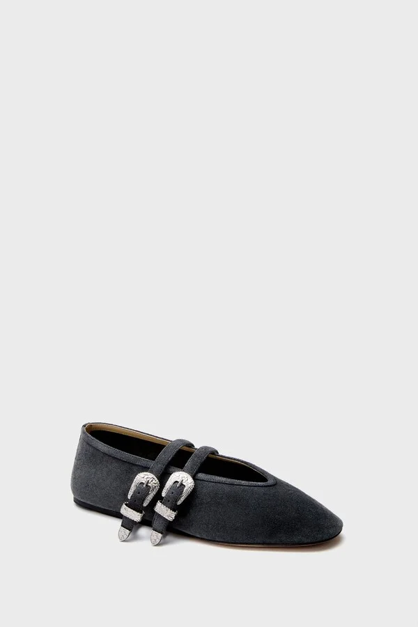 Anthracite Claudia Ballet Western Flats