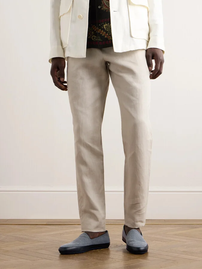 Antinous Leather-Trimmed Denim Loafers - Image 2
