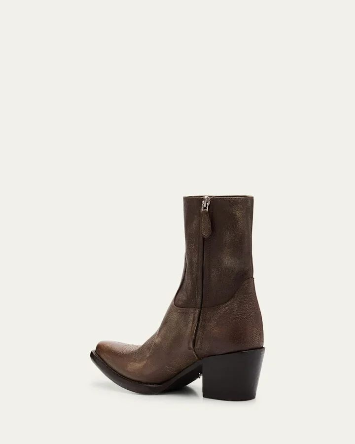 Antique Calf Leather Western Booties - Image 2