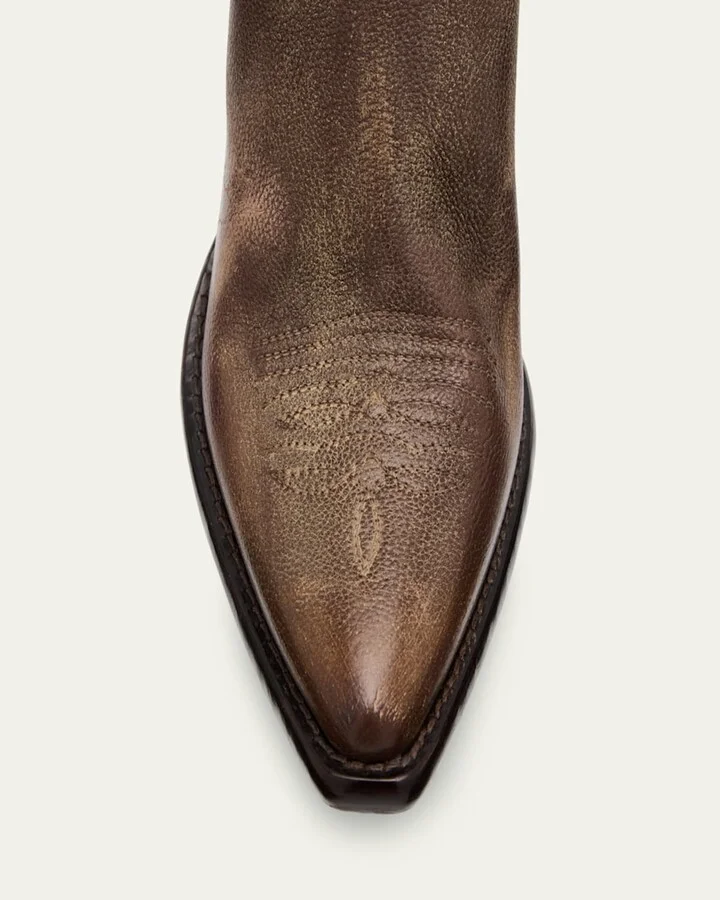 Antique Calf Leather Western Booties - Image 4