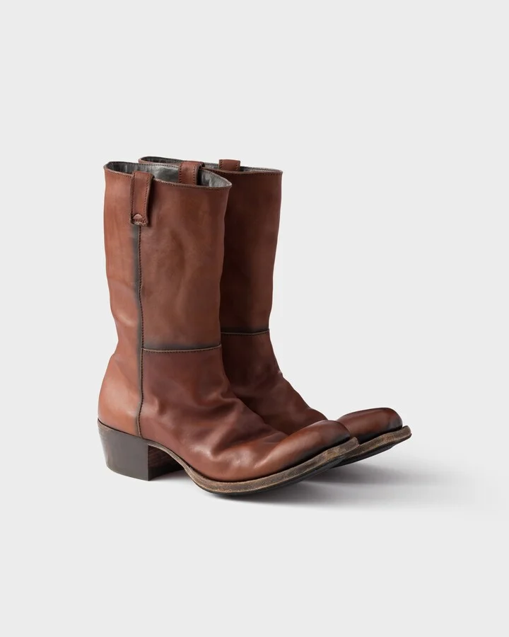 Antique leather boots