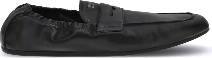Antiqued Leather Shuffle Loafers