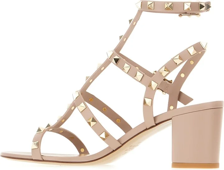 Antiqued Pink Leather Sandals - Image 3