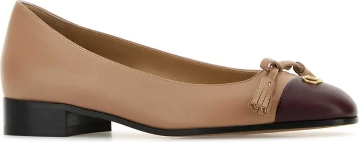 Antiqued Pink Leather Vlogo Signature Ballerinas - Image 2