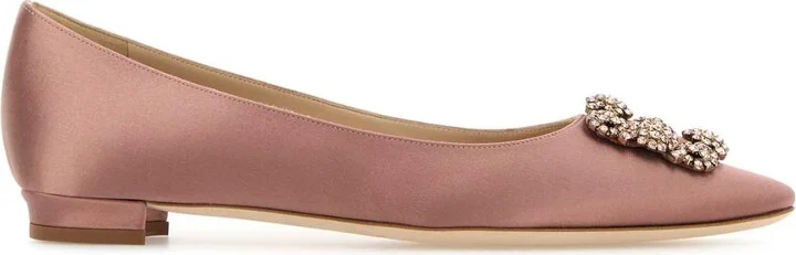 Antiqued Pink Satin Hangisi Ballerinas