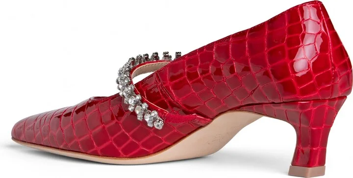 Antonella Red Leather Comfortable Dressy Date Night Pump - Image 4