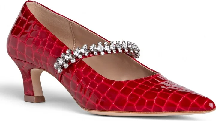 Antonella Red Leather Comfortable Dressy Date Night Pump
