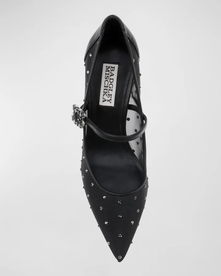 Antonia Crystal Mesh Mary Jane Pumps - Image 3
