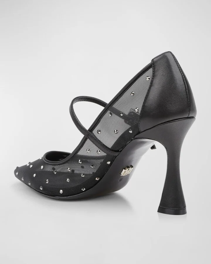 Antonia Crystal Mesh Mary Jane Pumps - Image 8