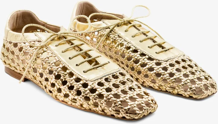 Antonia Woven Leather Flat - Image 8