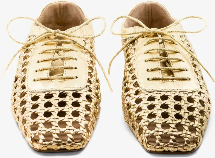 Antonia Woven Leather Flat - Image 9