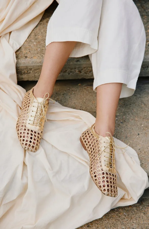 Antonia Woven Leather Flat - Image 10