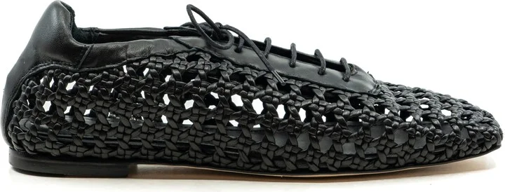 Antonia Woven Leather Flat