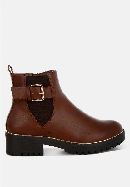 Antorin Chunky Buckle Detail Ankle Boots Women
