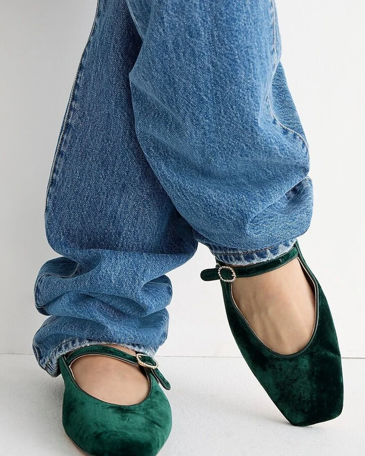 Anya Mary Jane flats in velvet