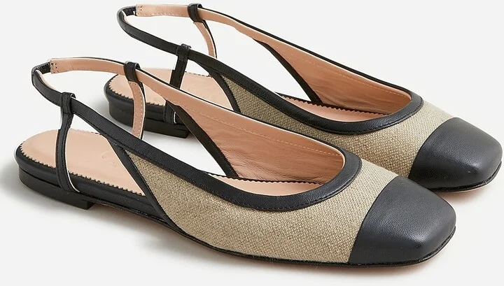 Anya slingback flats in Italian linen - Image 2