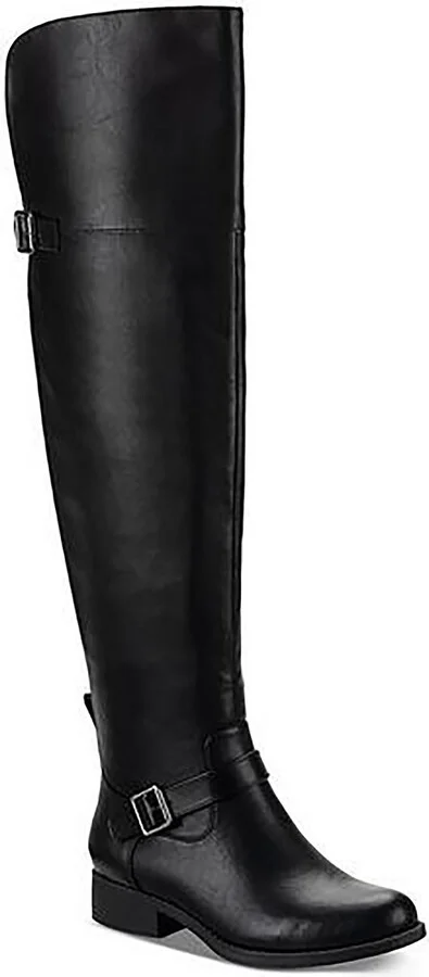 Anya Womens Block Heel Almond Toe Over-The-Knee Boots