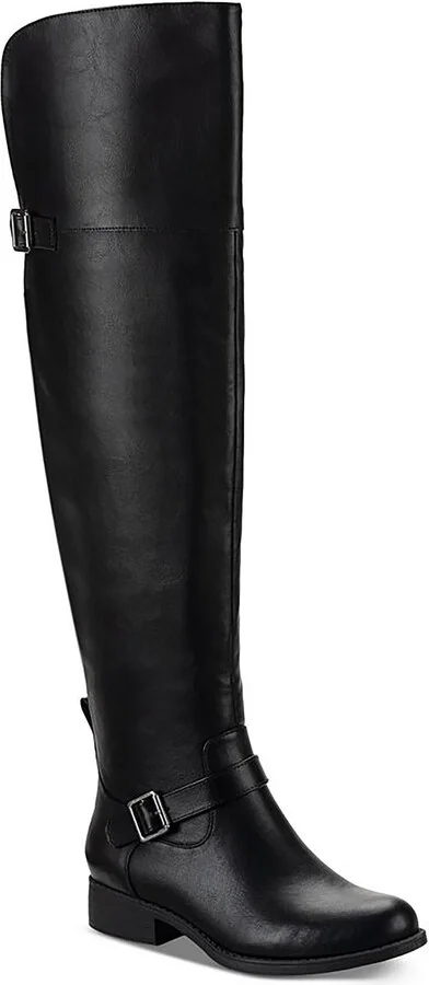 Anyaa Womens Faux Leather Over-The-Knee Boots