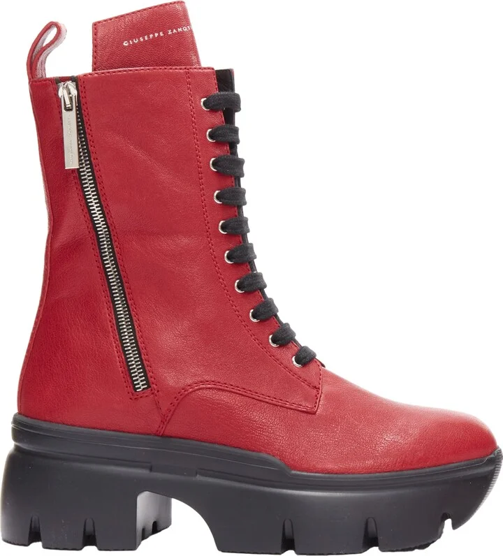 Apocalypse Leather Side Zip Combat Boots