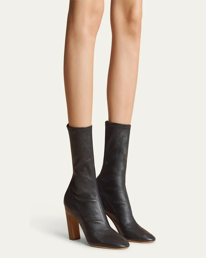 Apollo Calfskin Zip Mid Boots - Image 2