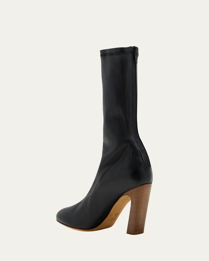 Apollo Calfskin Zip Mid Boots - Image 4