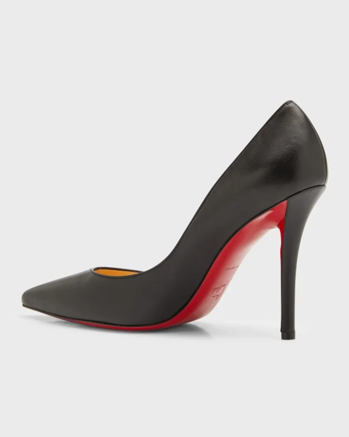 Apostrophy Leather Pointed Red-Sole Pumps - Image 3