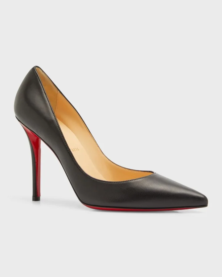 Apostrophy Leather Pointed Red-Sole Pumps - Image 5