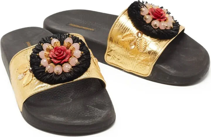 Appliqué-Detail Jacquard Sandals - Image 2
