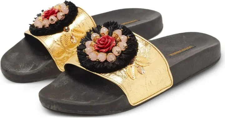 Appliqué-Detail Jacquard Sandals - Image 3