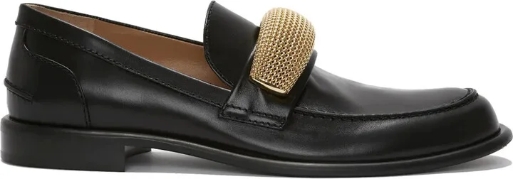 Appliqué-Detail Leather Loafers