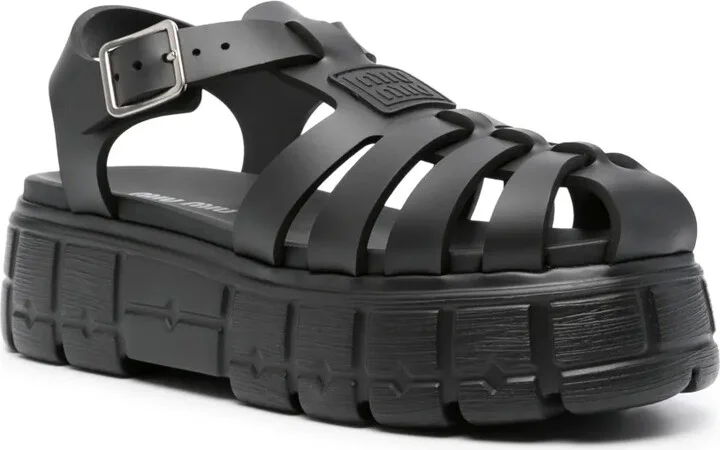 Appliqué-Logo Flatform Sandals - Image 2