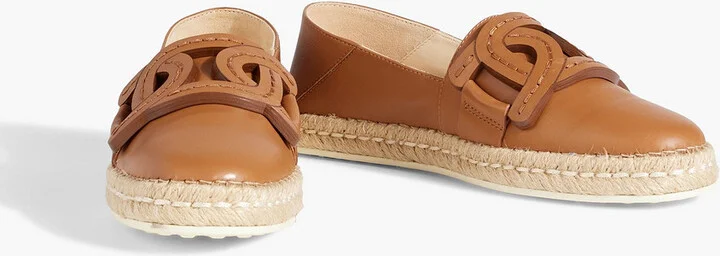 Appliquéd leather collapsible-heel espadrilles - Image 2