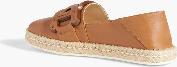 Appliquéd leather collapsible-heel espadrilles - Image 3