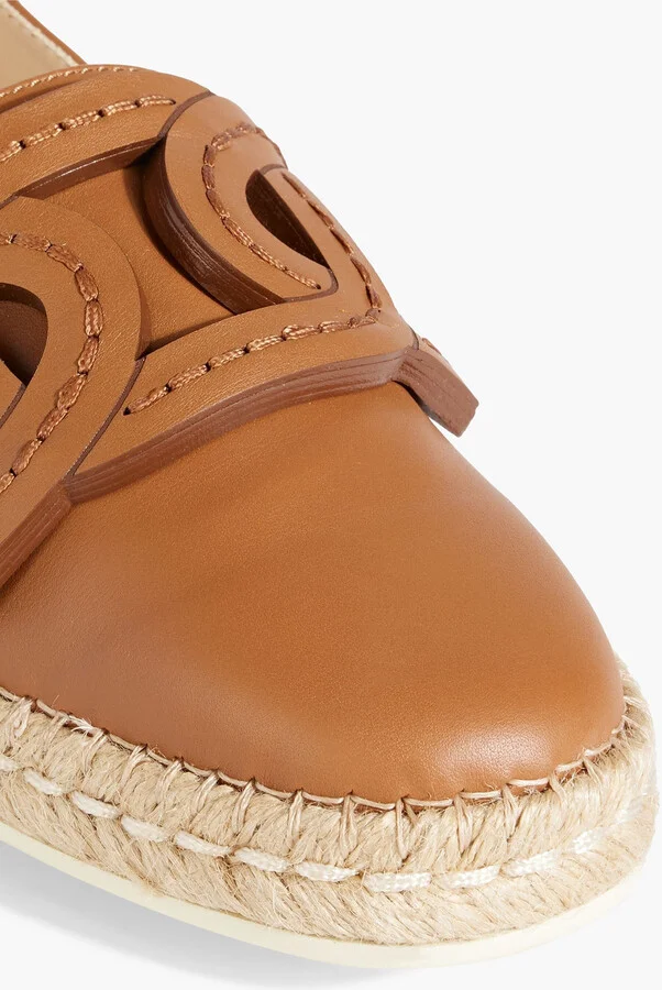 Appliquéd leather collapsible-heel espadrilles - Image 4