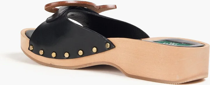 Appliquéd leather mules - Image 3