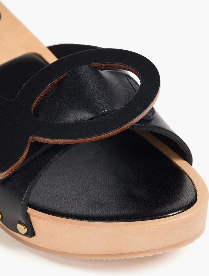 Appliquéd leather mules - Image 4