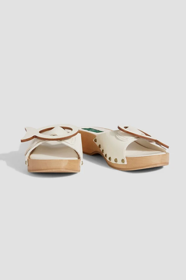 Appliquéd leather mules - Image 5