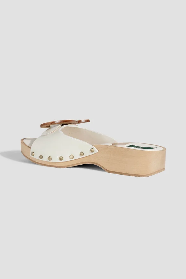 Appliquéd leather mules - Image 6