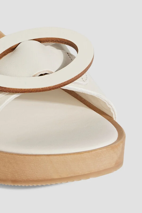 Appliquéd leather mules - Image 7