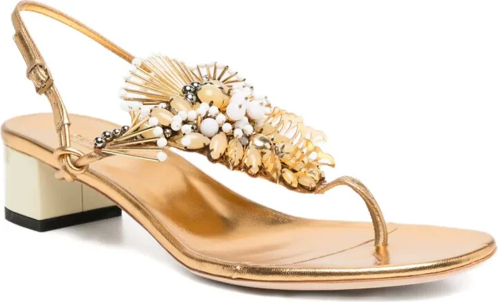 Appliquéd Leather Sandals - Image 2