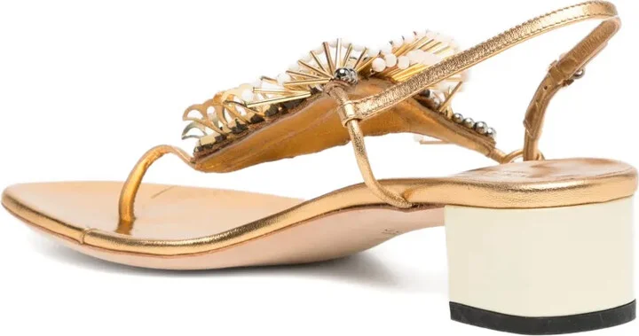 Appliquéd Leather Sandals - Image 3