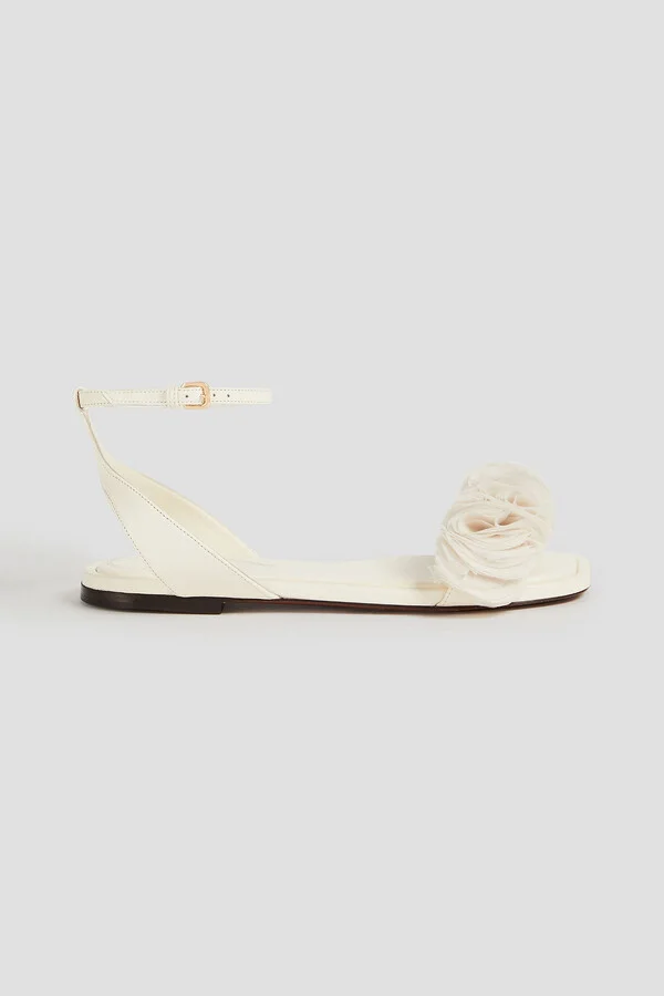 Appliquéd leather sandals