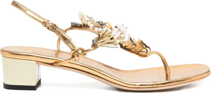 Appliquéd Leather Sandals