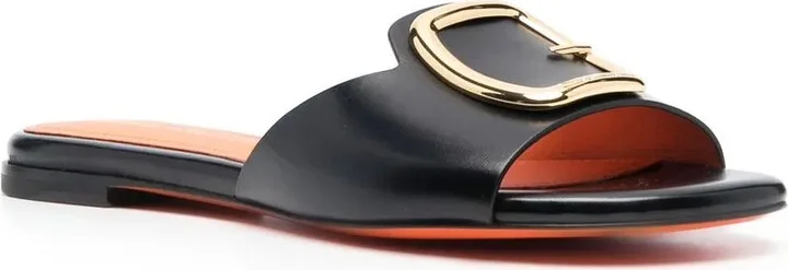 Apricot leather slip-on sandals - Image 2
