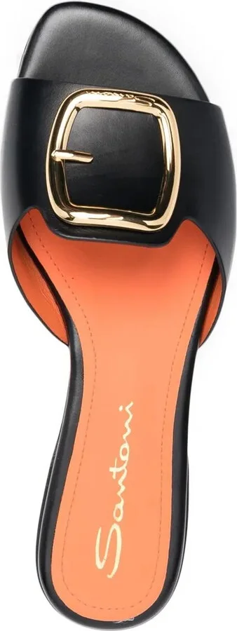 Apricot leather slip-on sandals - Image 4