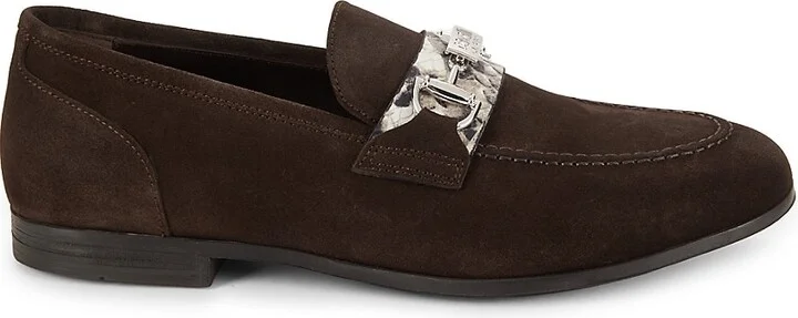 Apron Toe Suede Bit Loafers
