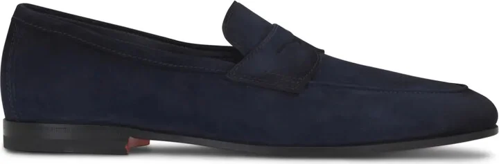 Apron-Toe Suede Penny Loafers