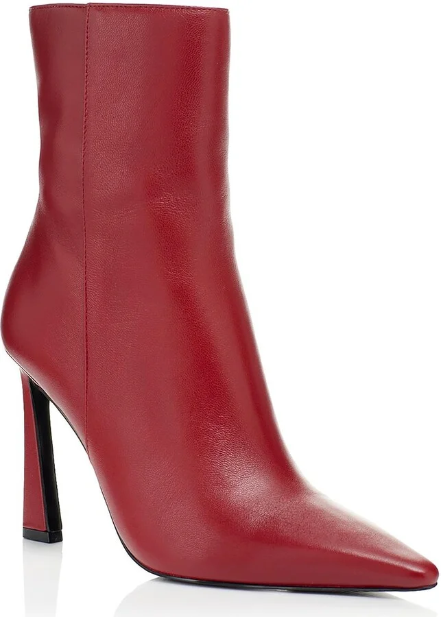 AQLEONA Womens Zipper Leather Ankle Boots